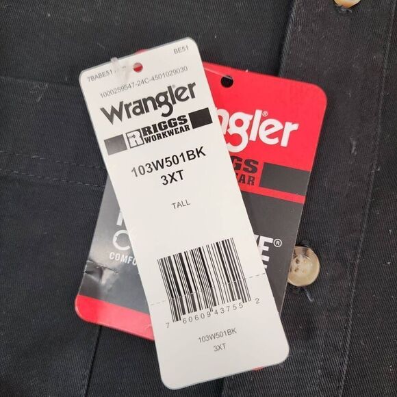 Wrangler® RIGGS Size 3XT Workwear® Long Sleeve Button Down Solid Twill Work Shir - Picture 6 of 10